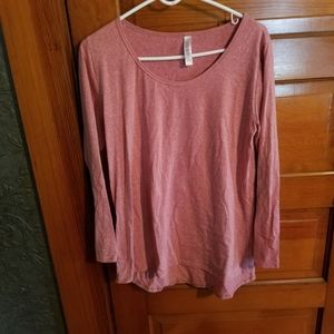 LuLaRoe long-sleeved pink top.  Size Large